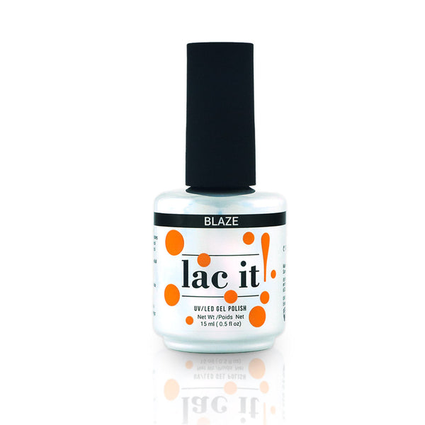 en Vogue Lac It! Blaze bright, bold tiger orange crème UV/LED gel nail polish for professional nails and extensions bottle