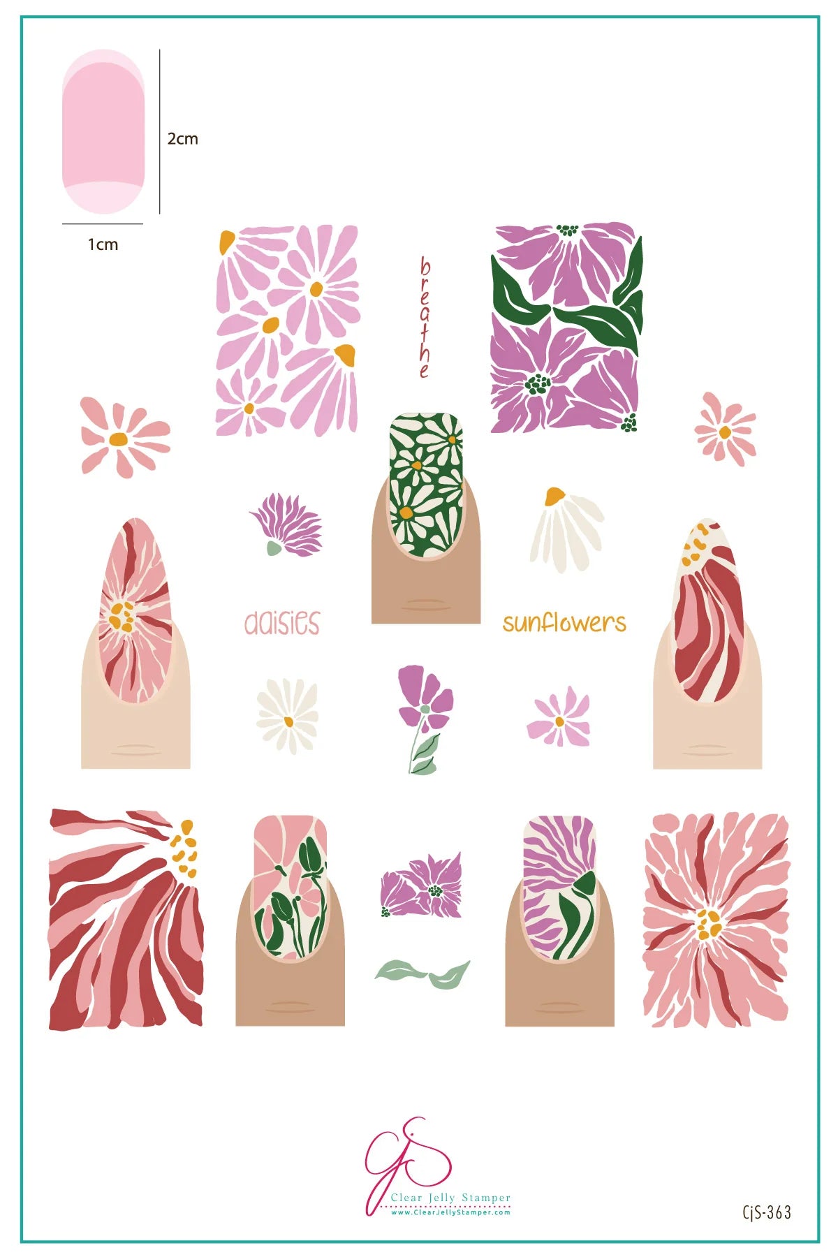 Breathe Floral (CJS-363)- Clear Jelly Stamping Plate Main image