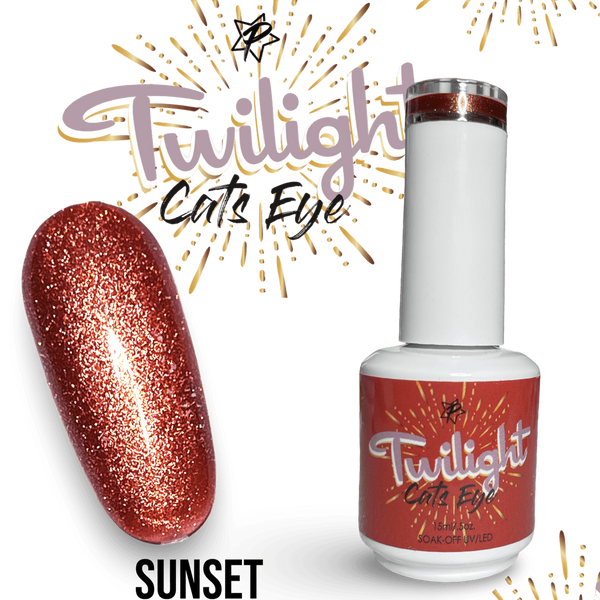 Cats Eye Gel Polish - Twilight 6 Piece Collection Includes: Calm,Sunset, Shadow, Mystery, Ethereal & Golden Hour