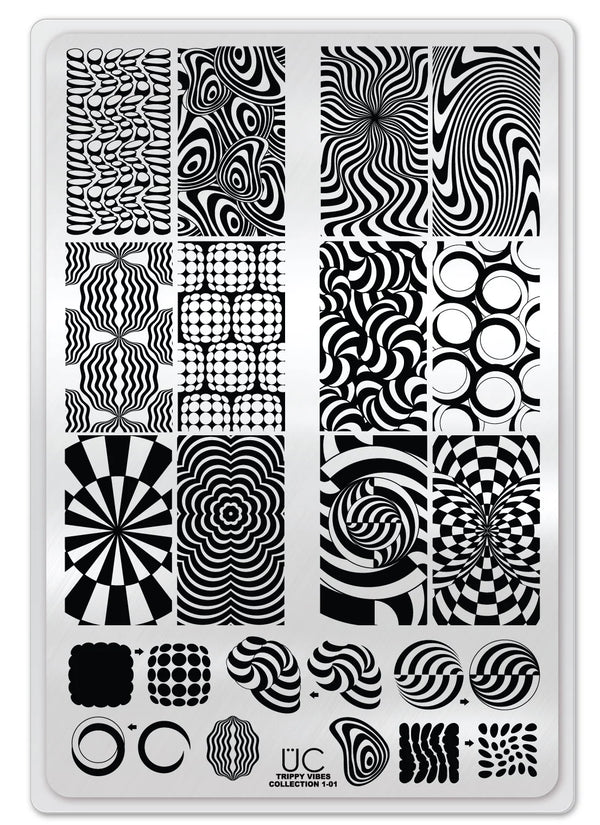 Trippy Vibes - Uber Chic Stamping Plate Collection of 3