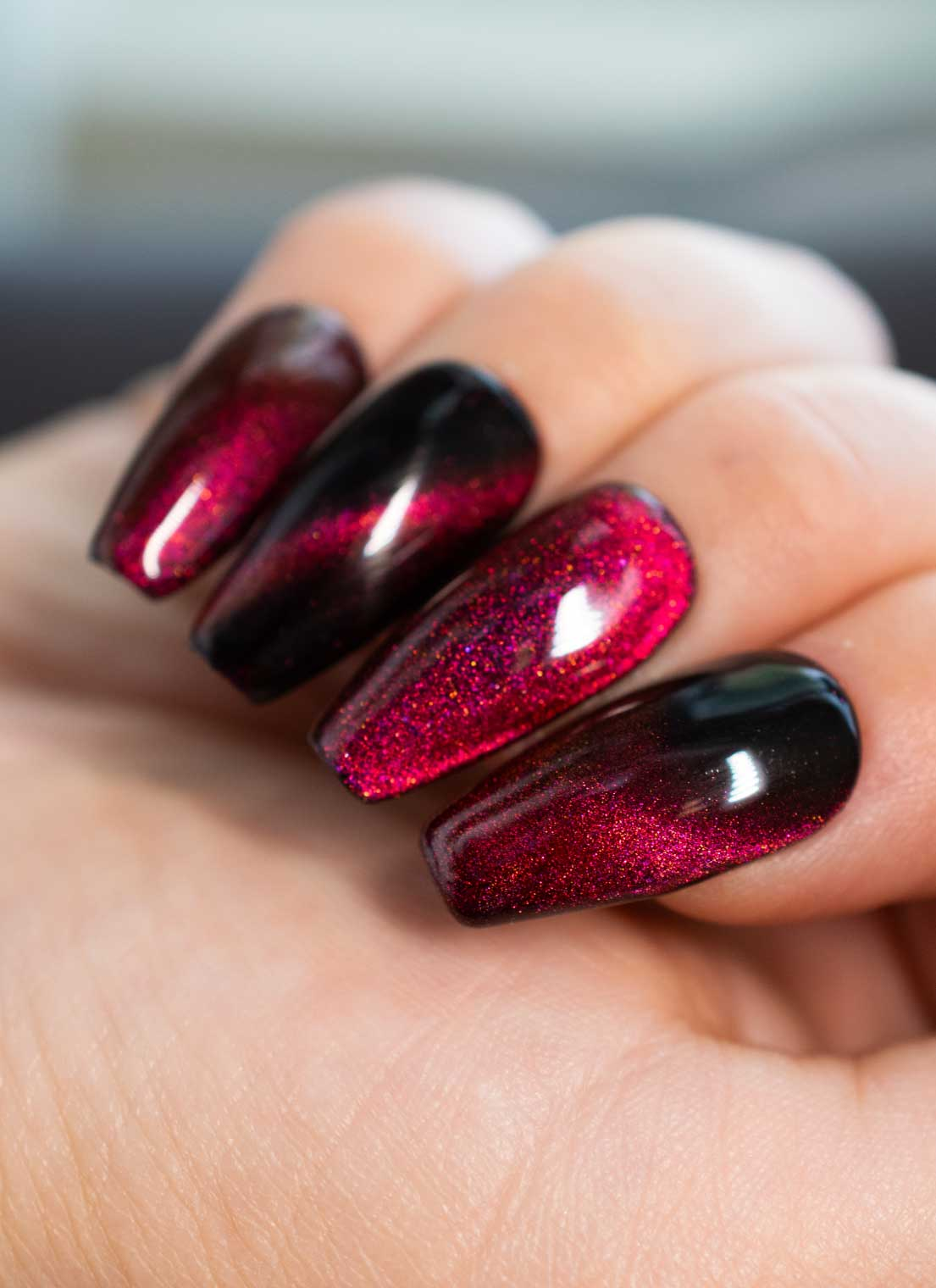 Candy Apple Red Cat Eye Gel Polish - Uber Chic 12ml Secondary image