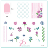 Floral Blossom - Four (CjS-282)-  CJS Medium Stamping Plate
