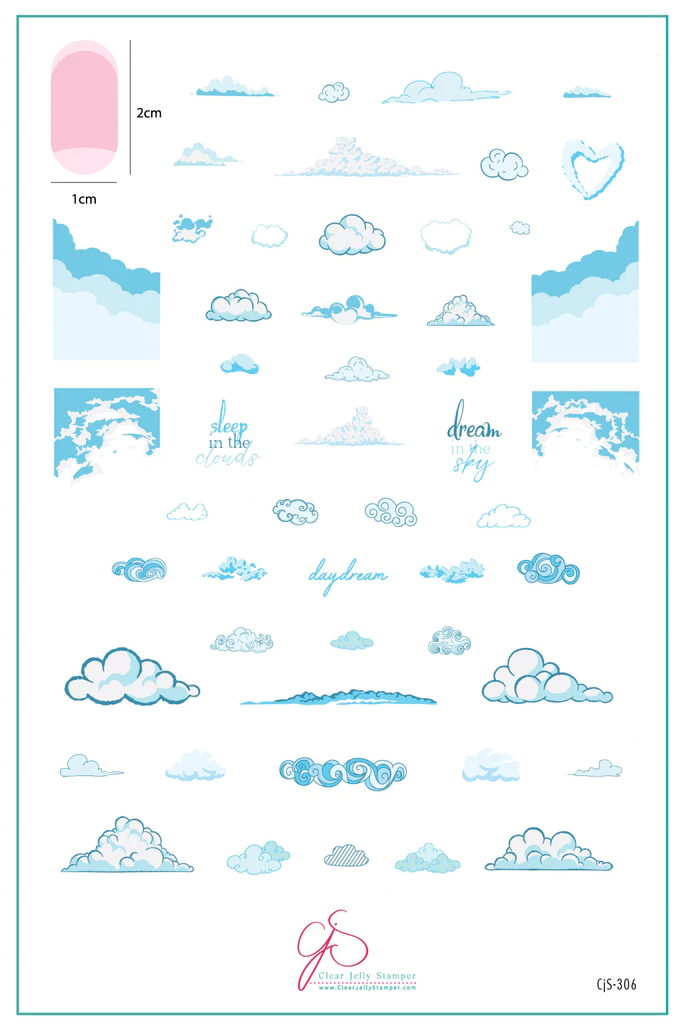 Head in the Clouds (CjS-306)  - Clear Jelly Stamping Plate