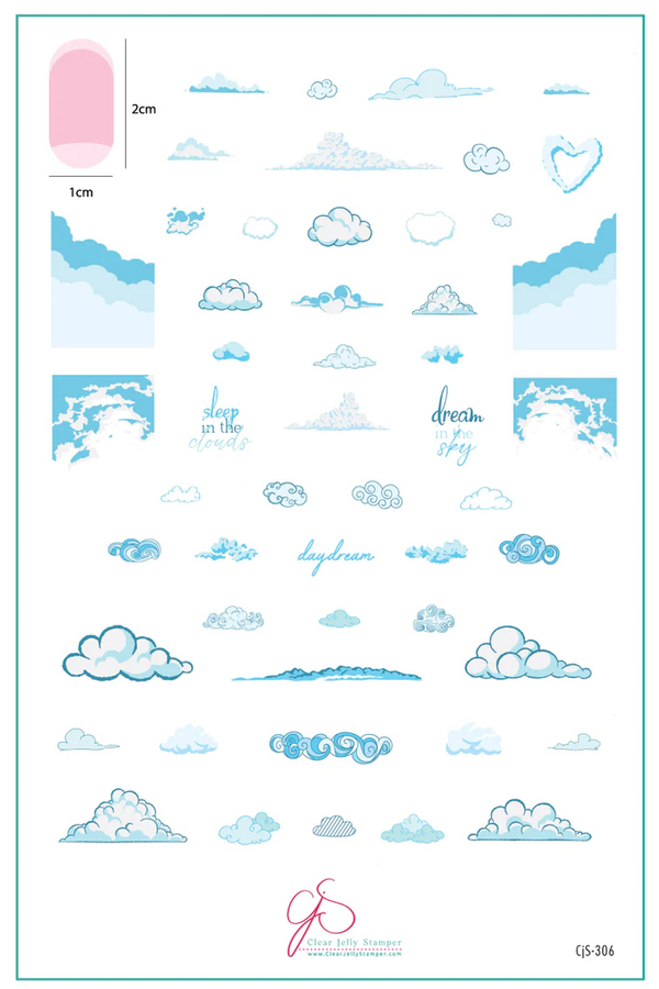 Head in the Clouds (CjS-306)  - Clear Jelly Stamping Plate