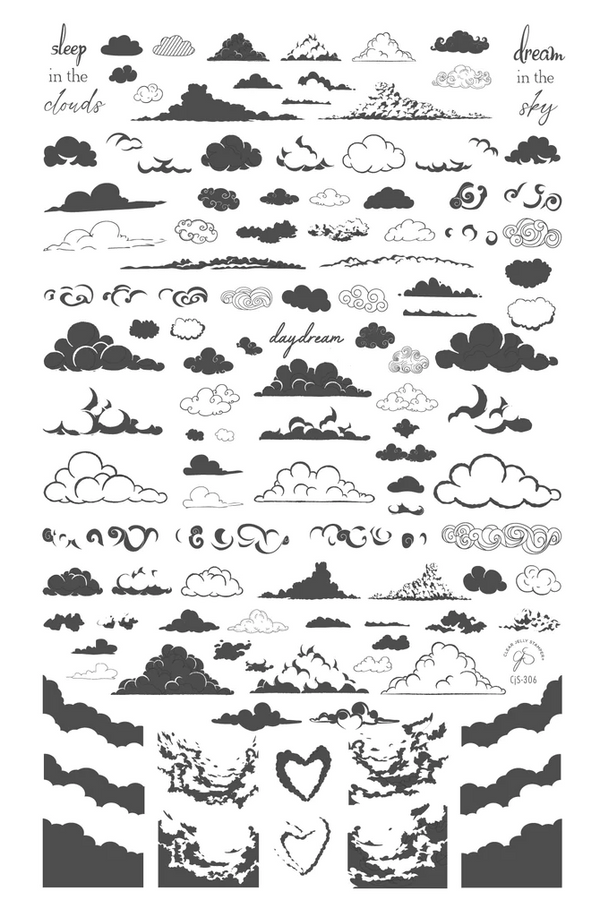 Head in the Clouds (CjS-306)  - Clear Jelly Stamping Plate