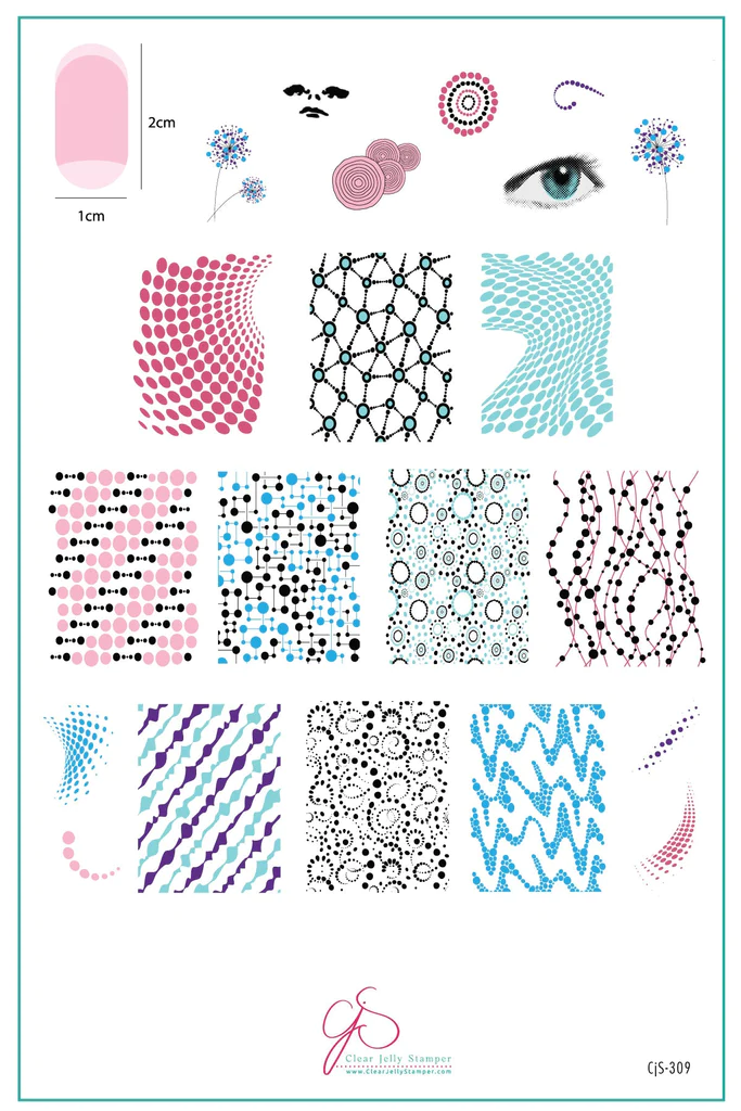Abstract One (CjS-309)  - Clear Jelly Stamping Plate