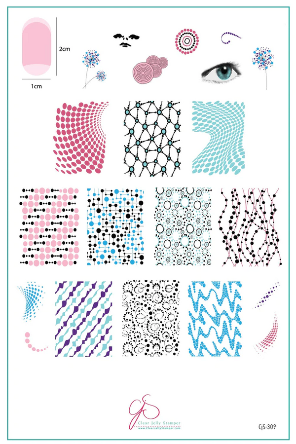 Abstract One (CjS-309)  - Clear Jelly Stamping Plate