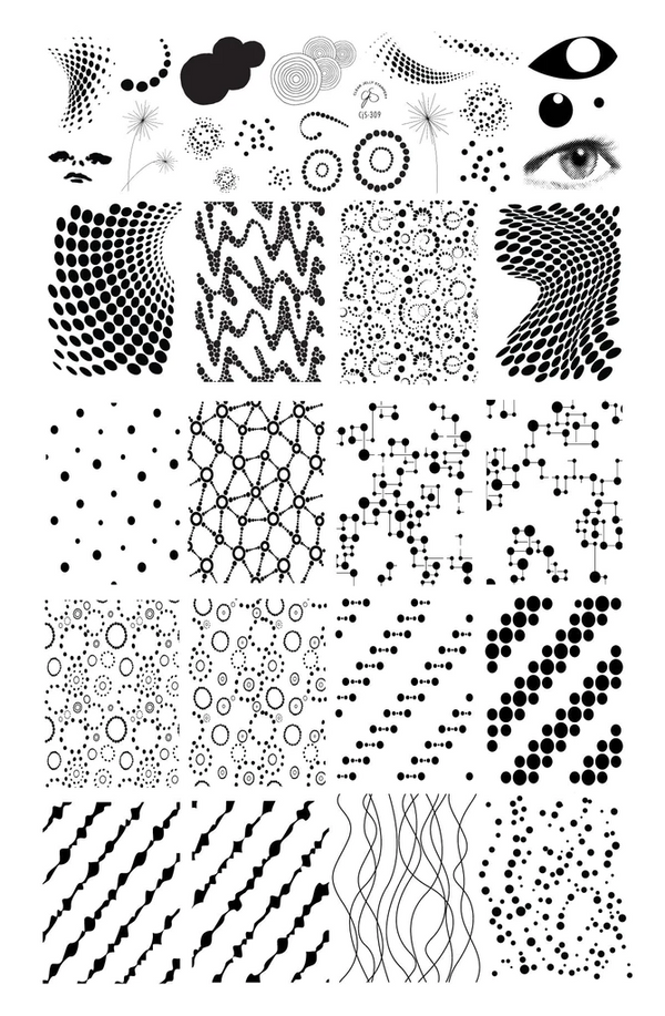 Abstract One (CjS-309)  - Clear Jelly Stamping Plate
