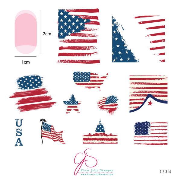 Stars & Stripes Three (Cjs-314) - CJS Medium Stamping Plate