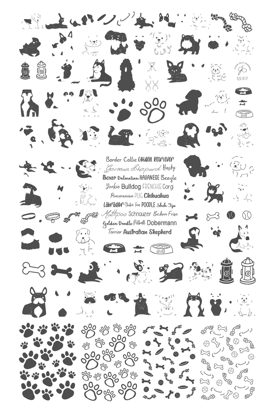 Pup Party (CJS -317)  - Clear Jelly Stamping Plate