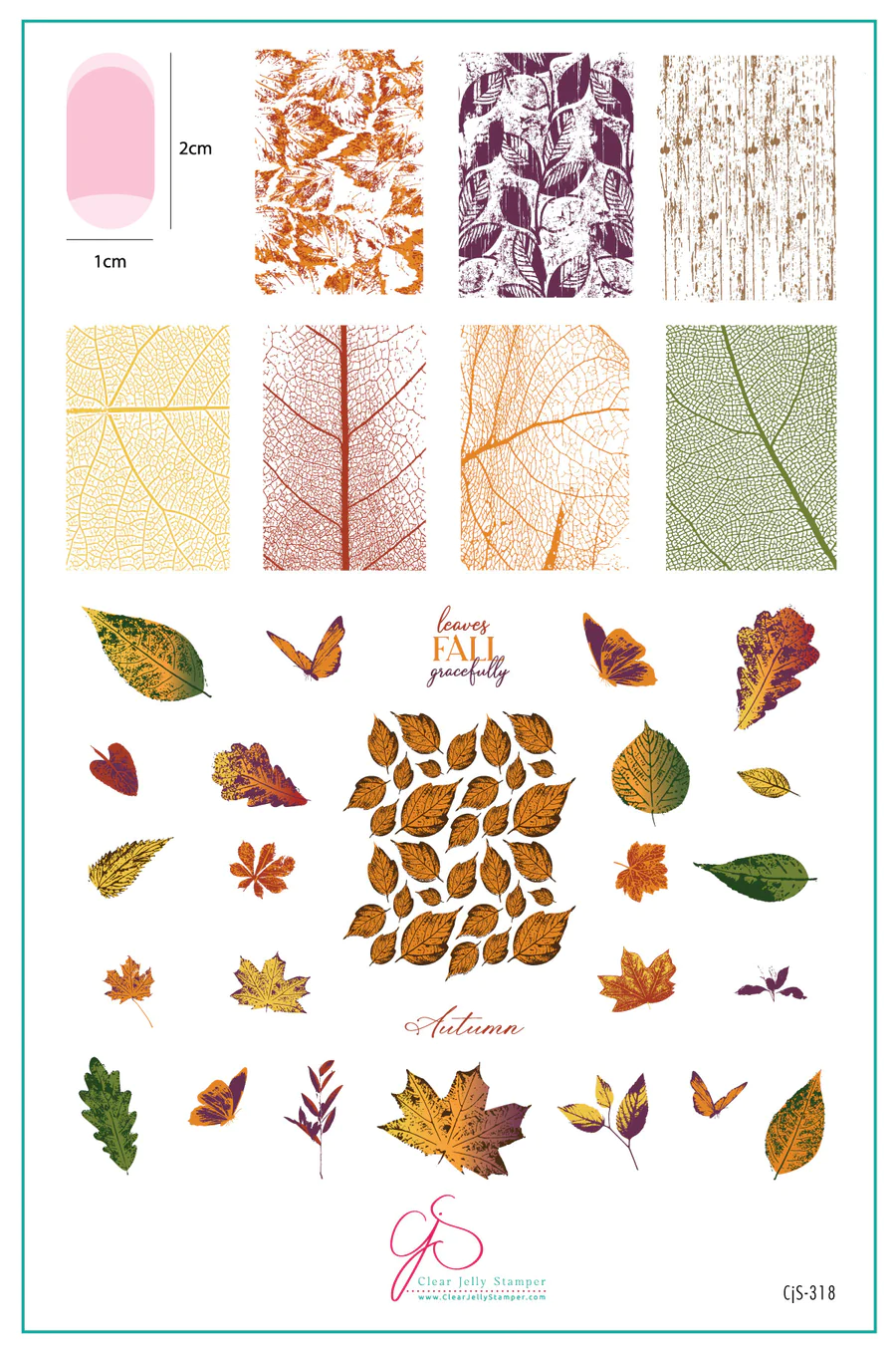 Graceful leaves (CjS-318) - Clear Jelly Stamping Plate Main image