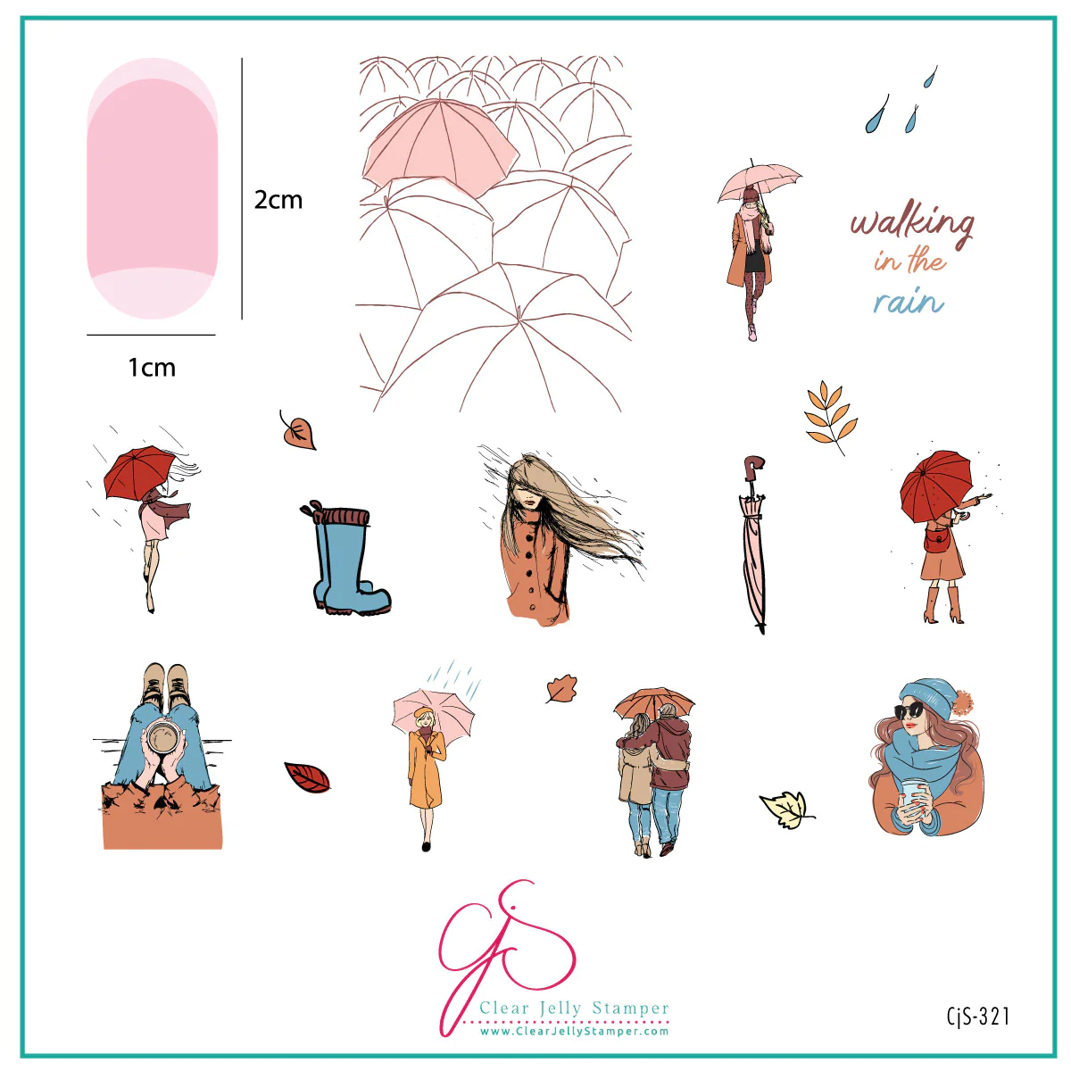 Walking in the Rain (CjS-321) -  CJS Medium Stamping Plate