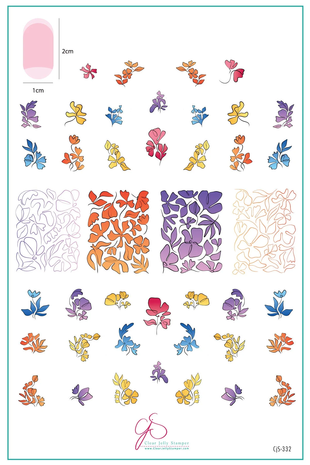 Coloring Book - Floral (CJS-332) - Clear Jelly Stamping Plate Main image