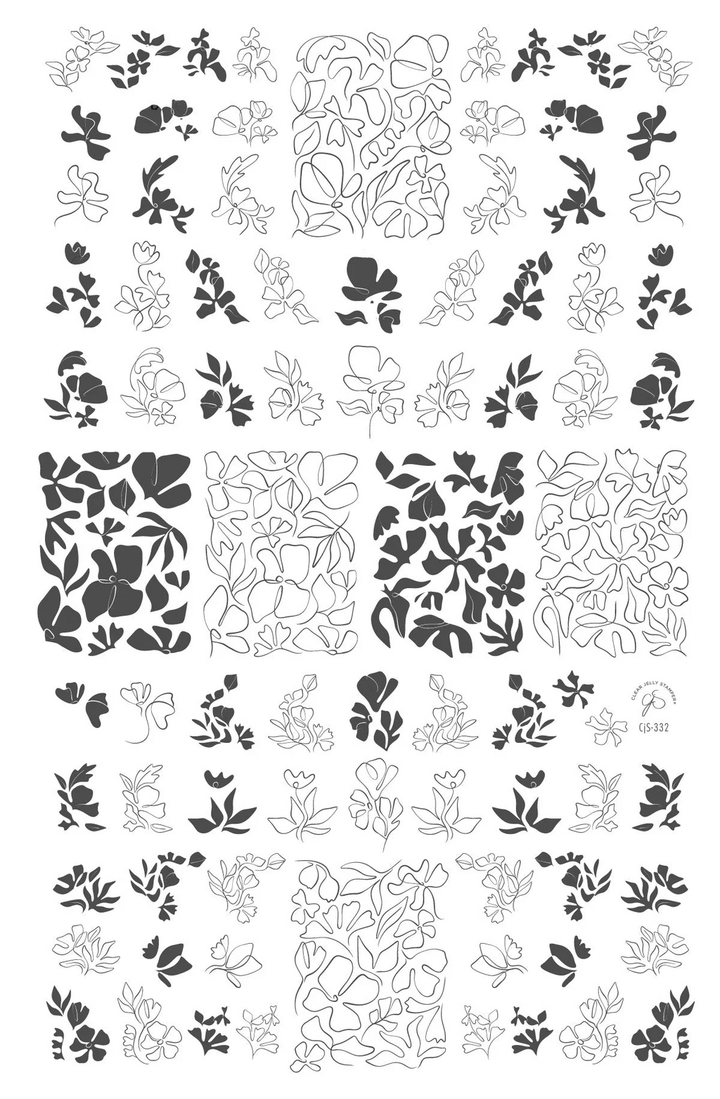 Coloring Book - Floral (CJS-332) - Clear Jelly Stamping Plate