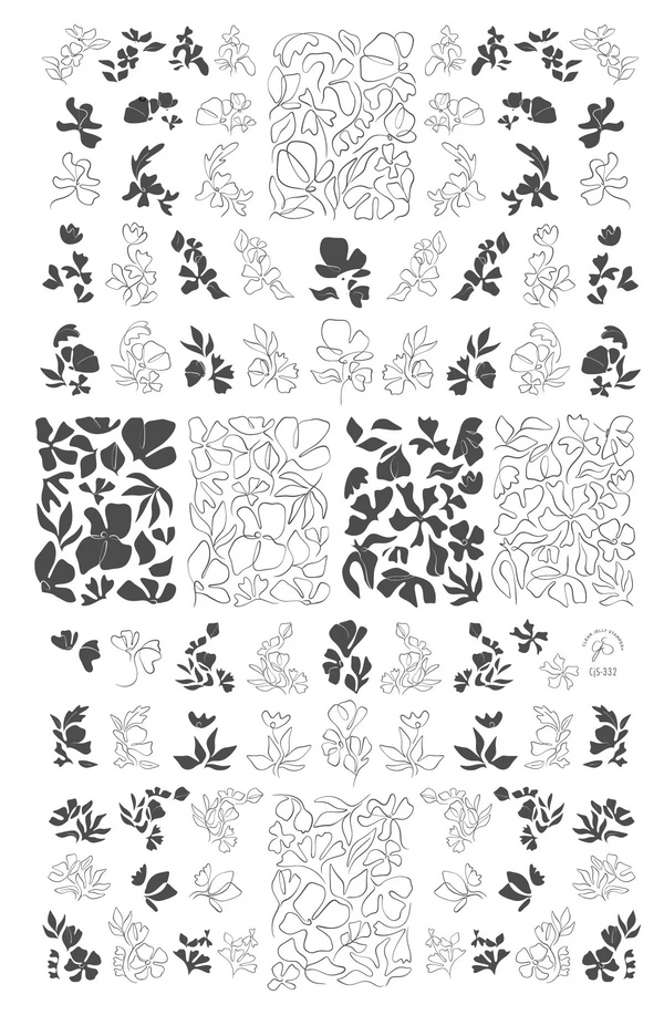 Coloring Book - Floral (CJS-332) - Clear Jelly Stamping Plate
