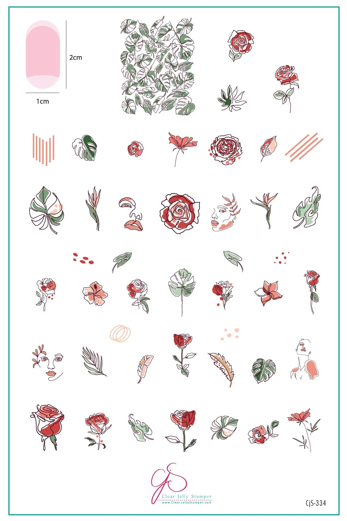 Artsy Line Art (CJS-334) - Clear Jelly Stamping Plate Main image