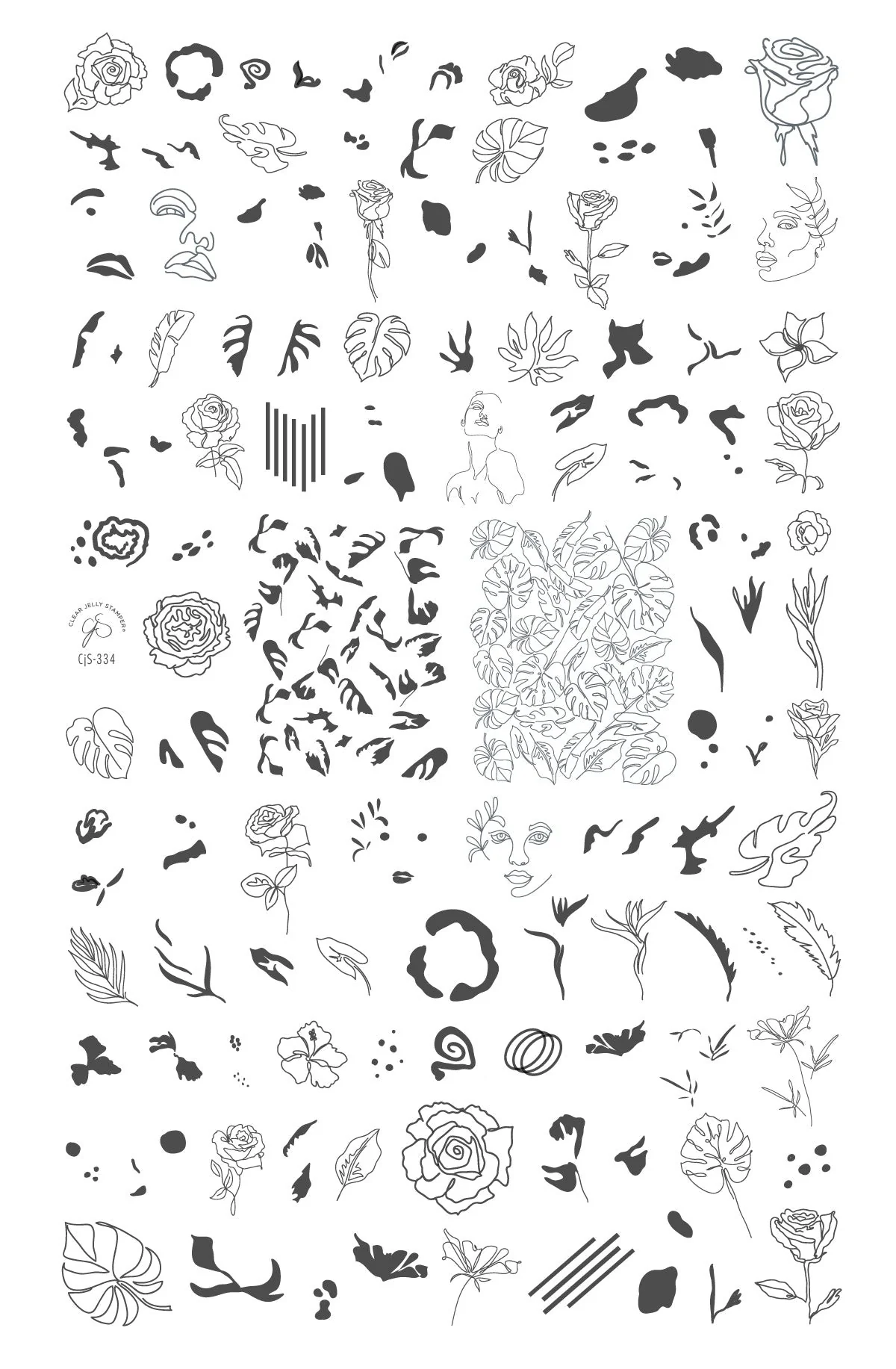 Artsy Line Art (CJS-334) - Clear Jelly Stamping Plate Secondary image