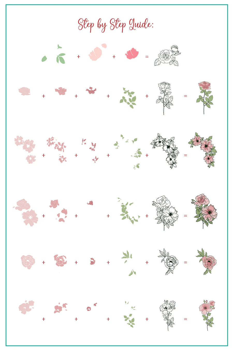 Watercolor Floral Cascade (CJS-337) - Clear Jelly Stamping Plate