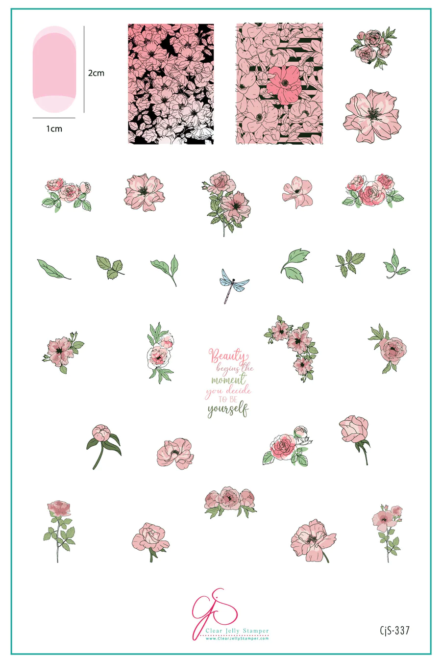 Watercolor Floral Cascade (CJS-337) - Clear Jelly Stamping Plate Main image