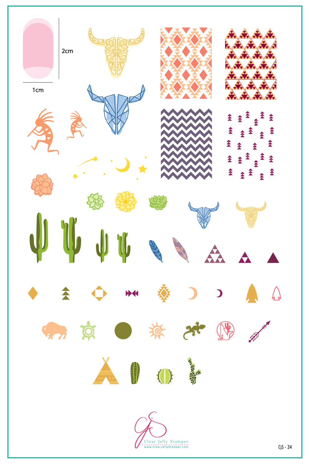 Sante Fe  (CjS-34)- Clear Jelly Stamping Plate