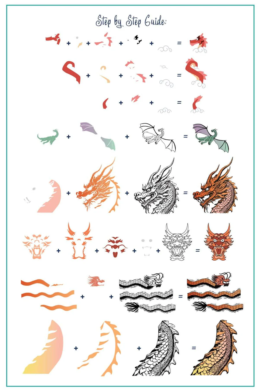 Dragon Love (CjS-347) -  Clear Jelly Stamping Plate