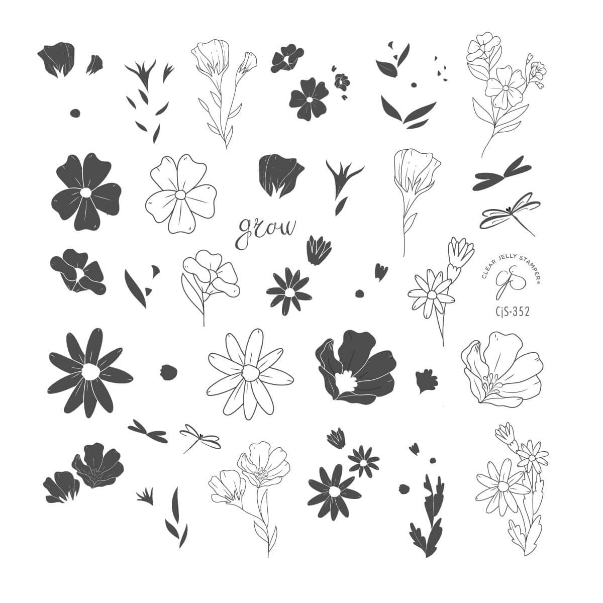 Sweet Stems (CjS-352) -  CJS Small Stamping Plate