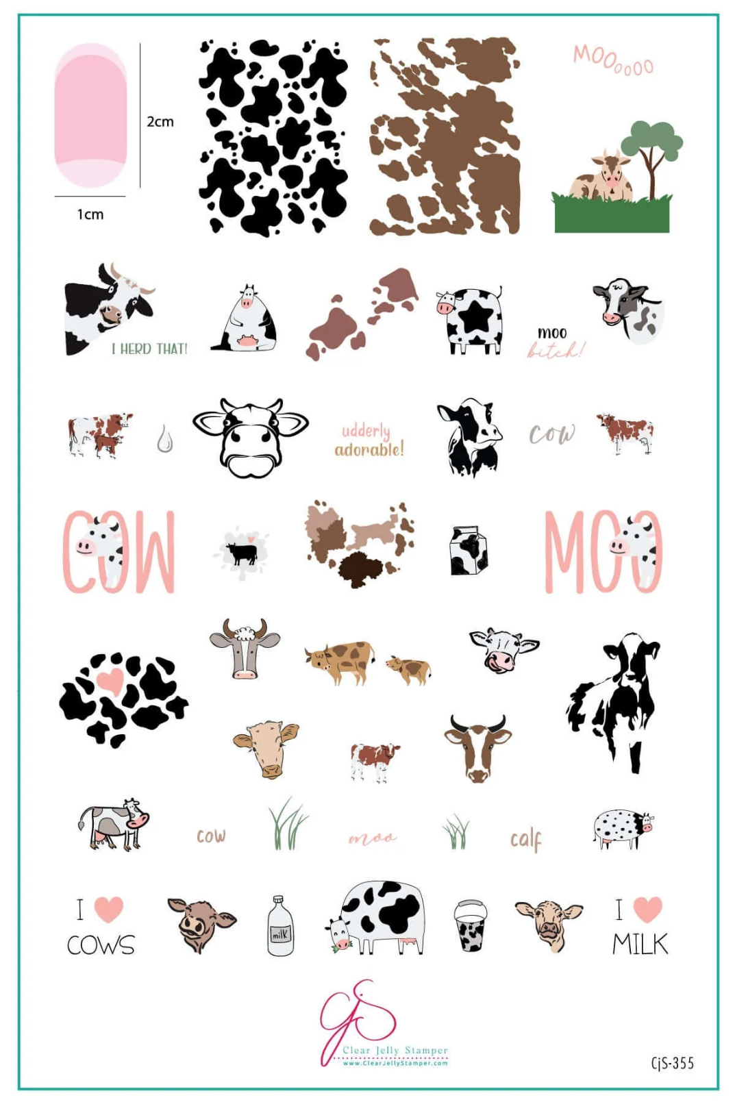 Udderly Adorable (CJS-355)- Clear Jelly Stamping Plate Main image