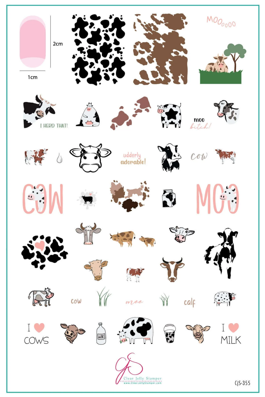 Udderly Adorable (CJS-355)- Clear Jelly Stamping Plate