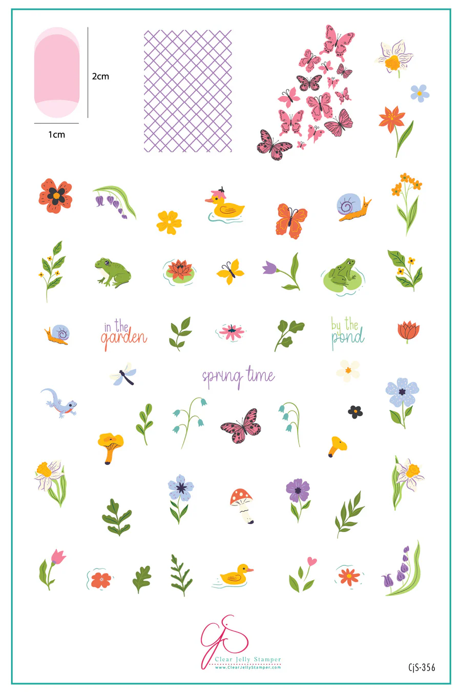 In the Garden (CjS-356)  -  Clear Jelly Stamping Plate Main image