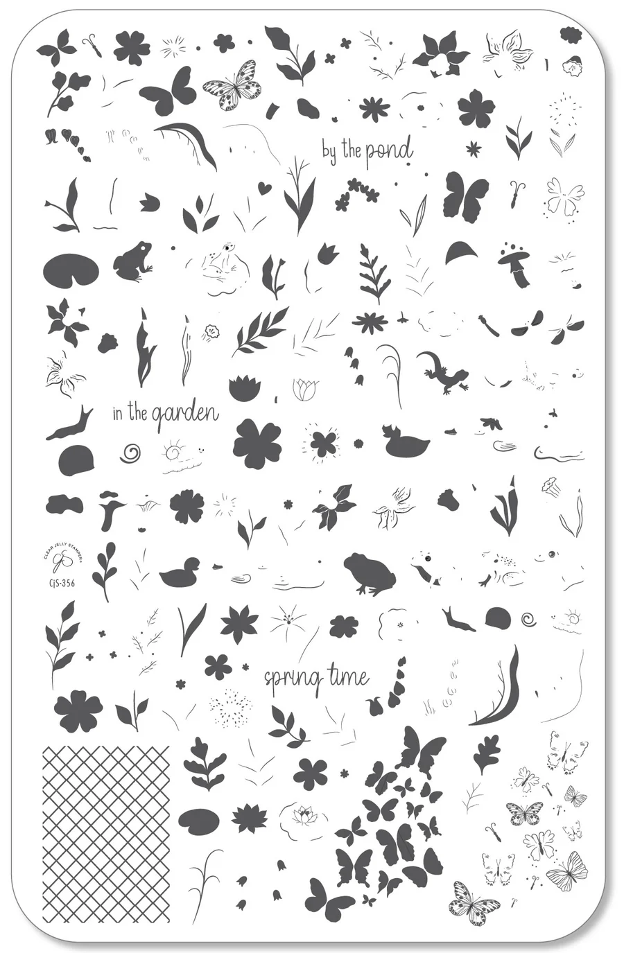 In the Garden (CjS-356)  -  Clear Jelly Stamping Plate