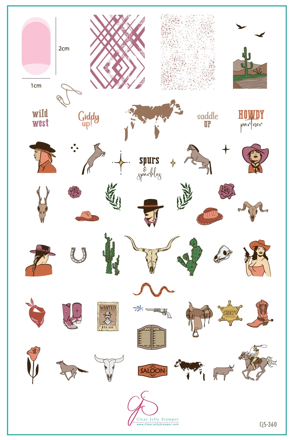 Howdy Partner (CJS-360) - Clear Jelly Stamping Plate Main image
