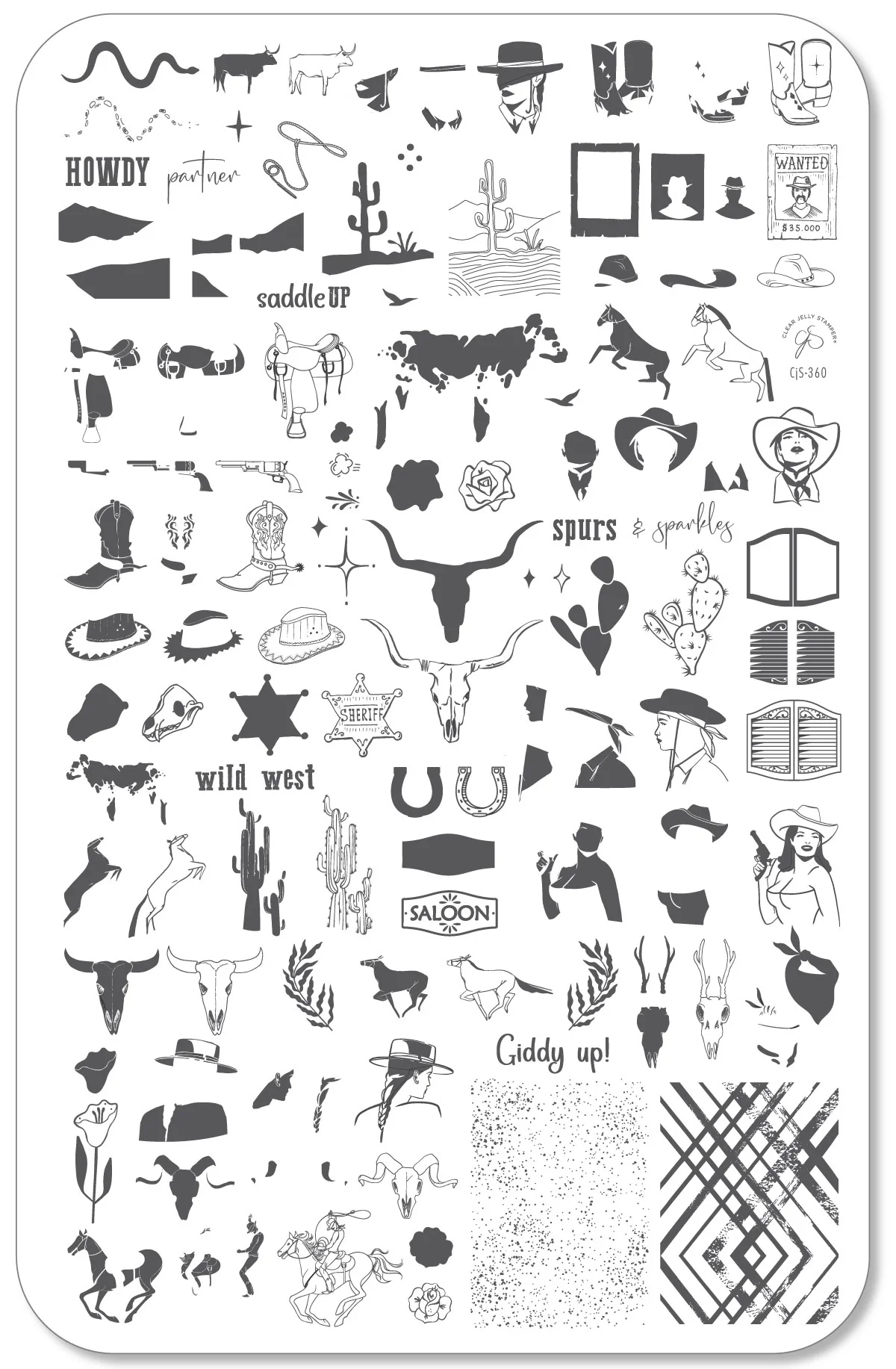 Howdy Partner (CJS-360) - Clear Jelly Stamping Plate Secondary image