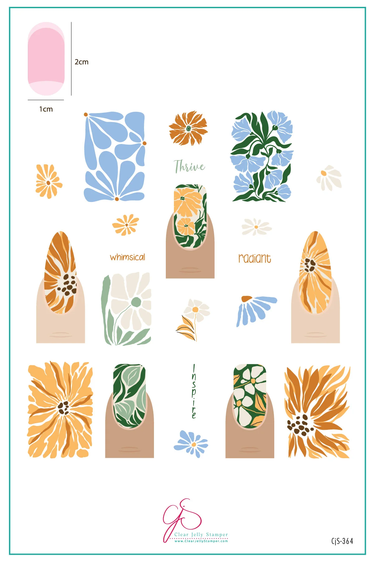 Inspire - Floral (CJS-364) - Clear Jelly Stamping Plate
