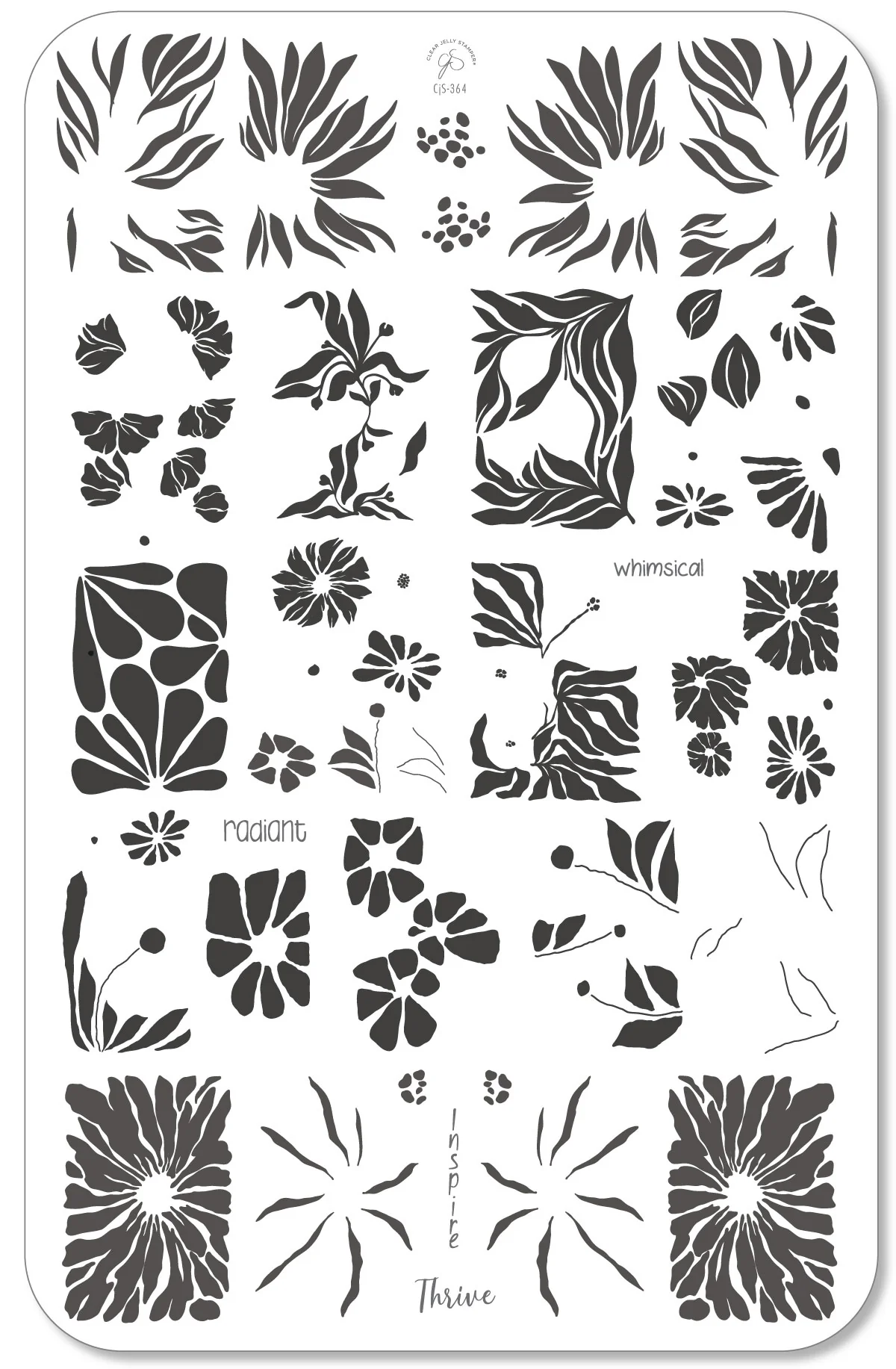 Inspire - Floral (CJS-364) - Clear Jelly Stamping Plate Secondary image