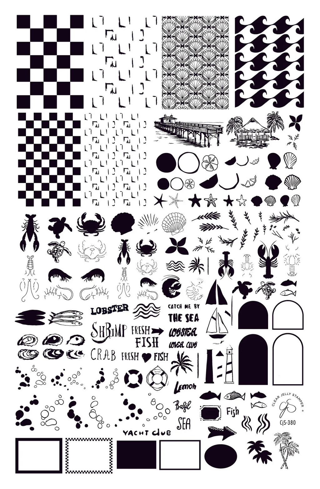 Catch Me by the Sea (CjS-380) -  Clear Jelly Stamping Plate