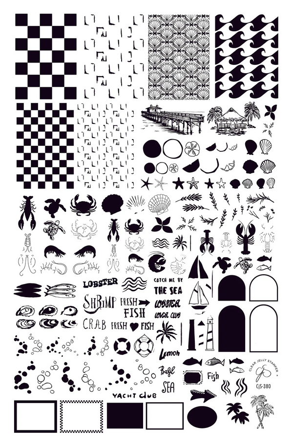 Catch Me by the Sea (CjS-380) -  Clear Jelly Stamping Plate