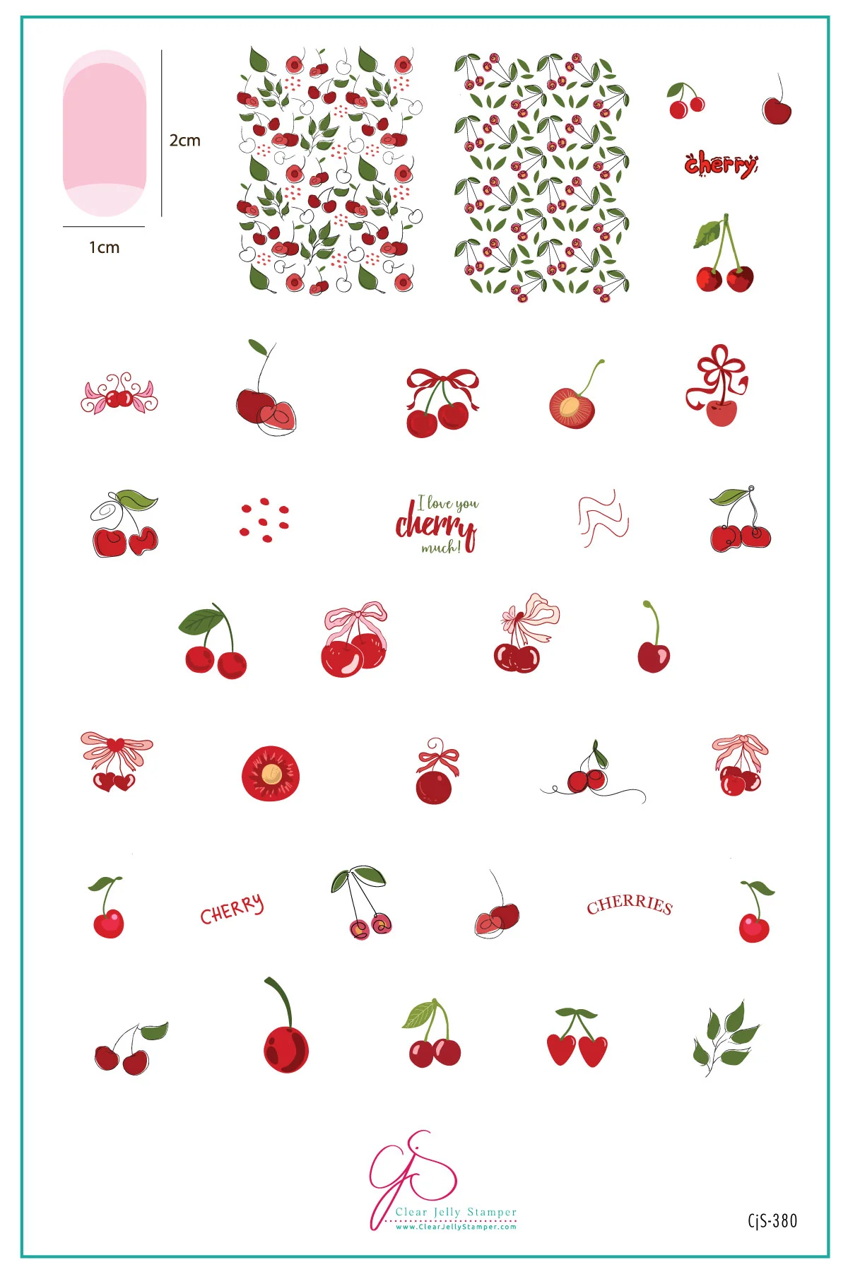 Cherry Bomb  (CjS-382)  -  Clear Jelly Stamping Plate