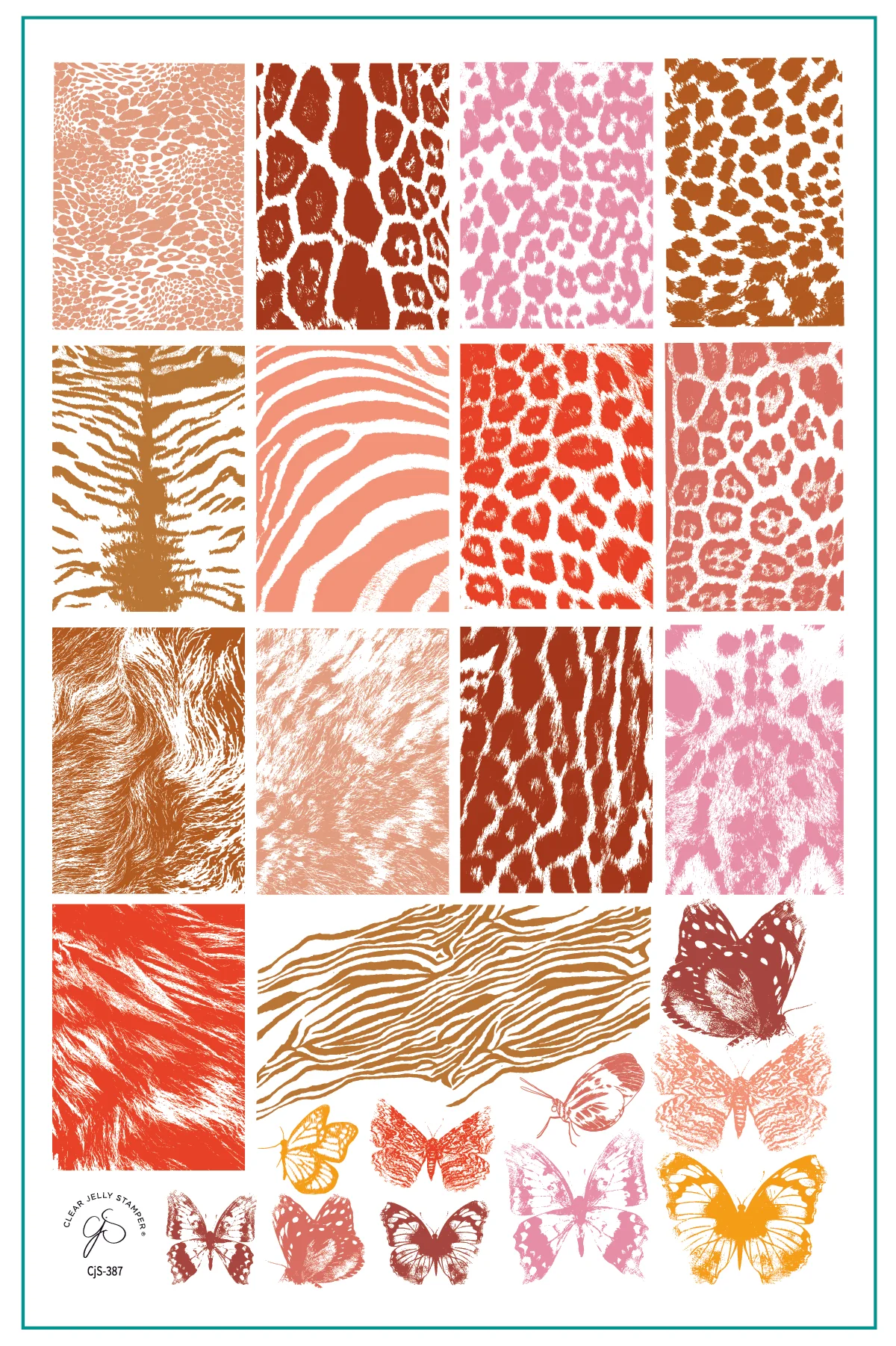 Fur-ever Flutter (CjS-387) -  Clear Jelly Stamping Plate Main image