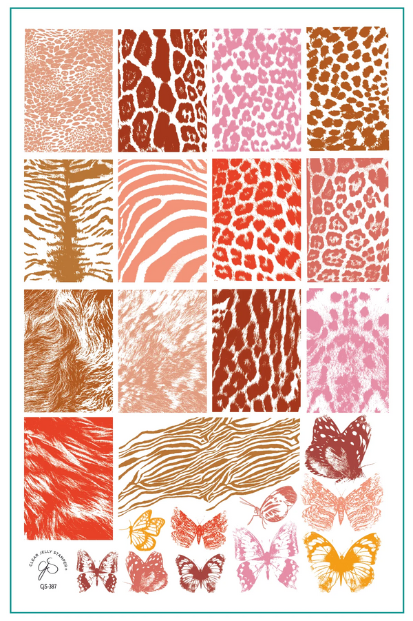 Fur-ever Flutter (CjS-387) -  Clear Jelly Stamping Plate
