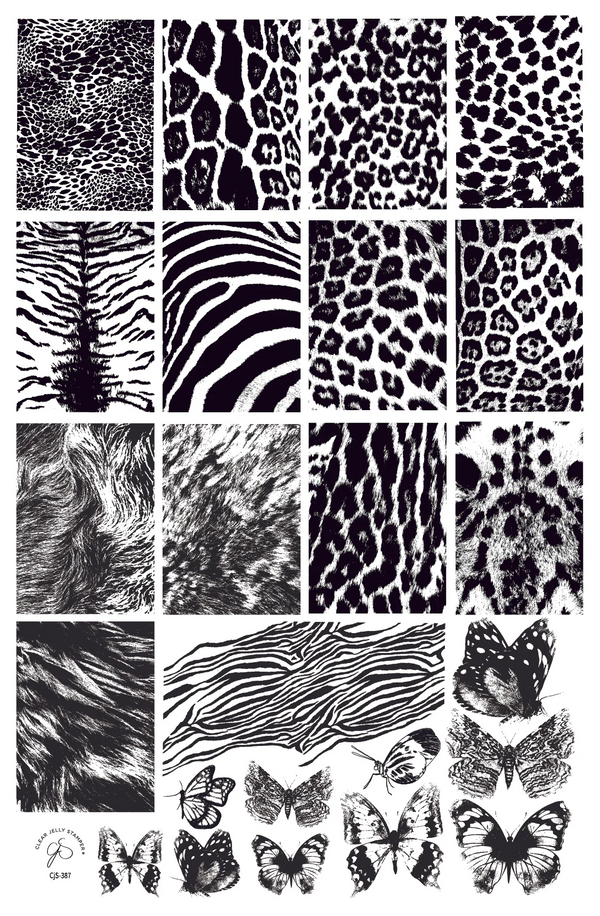 Fur-ever Flutter (CjS-387) -  Clear Jelly Stamping Plate