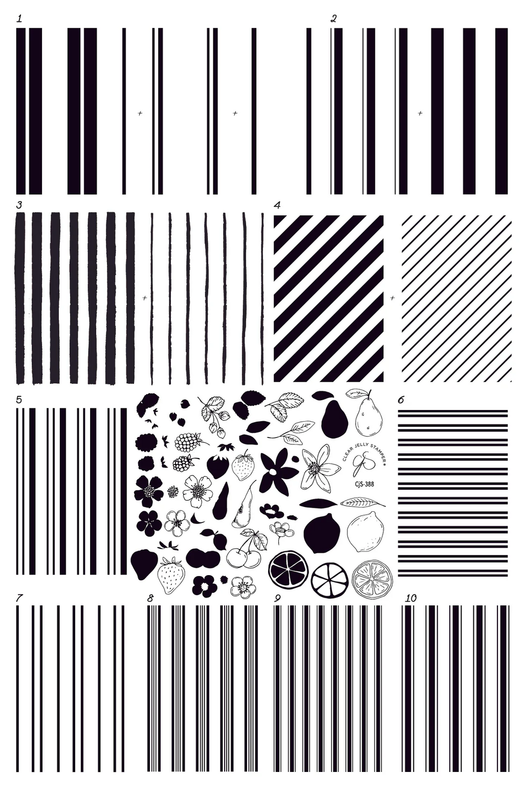 Cabana Stripes (CjS-388)  -  Clear Jelly Stamping Plate