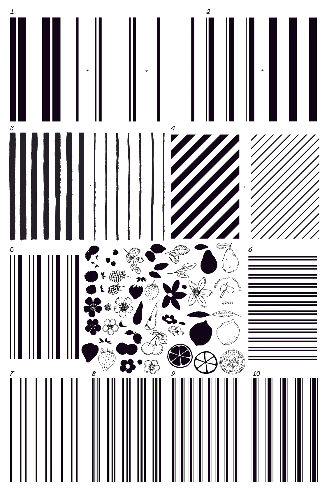 Cabana Stripes (CjS-388)  -  Clear Jelly Stamping Plate