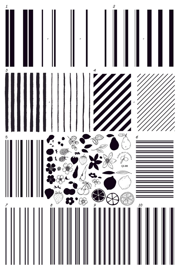 Cabana Stripes (CjS-388)  -  Clear Jelly Stamping Plate