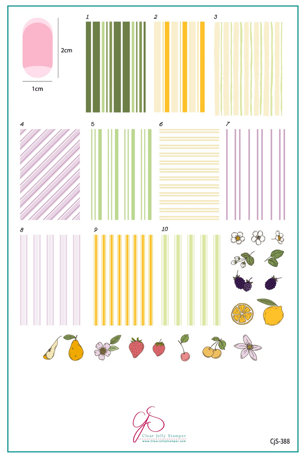 Cabana Stripes (CjS-388)  -  Clear Jelly Stamping Plate
