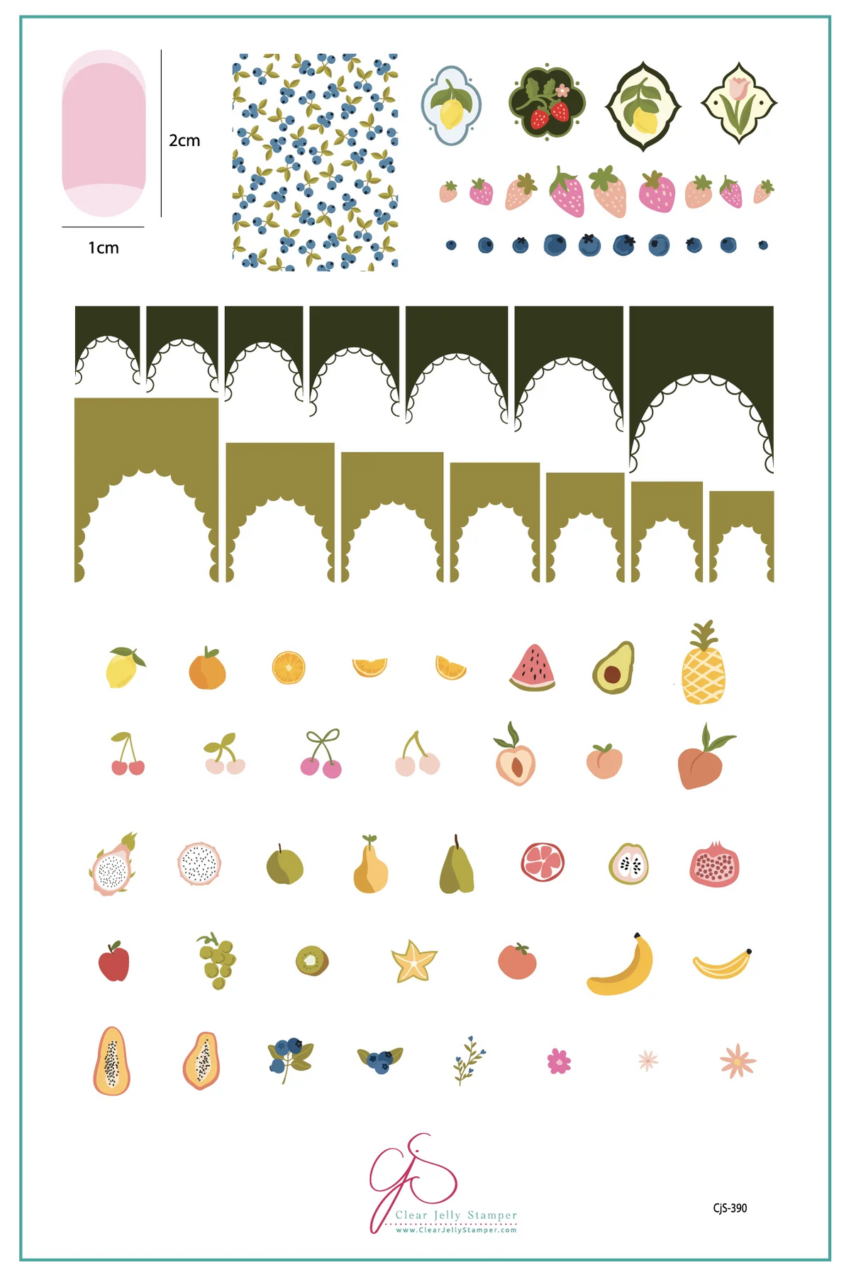 Frilly Fruit (CjS-390) - Clear Jelly Stamping Plate Main image