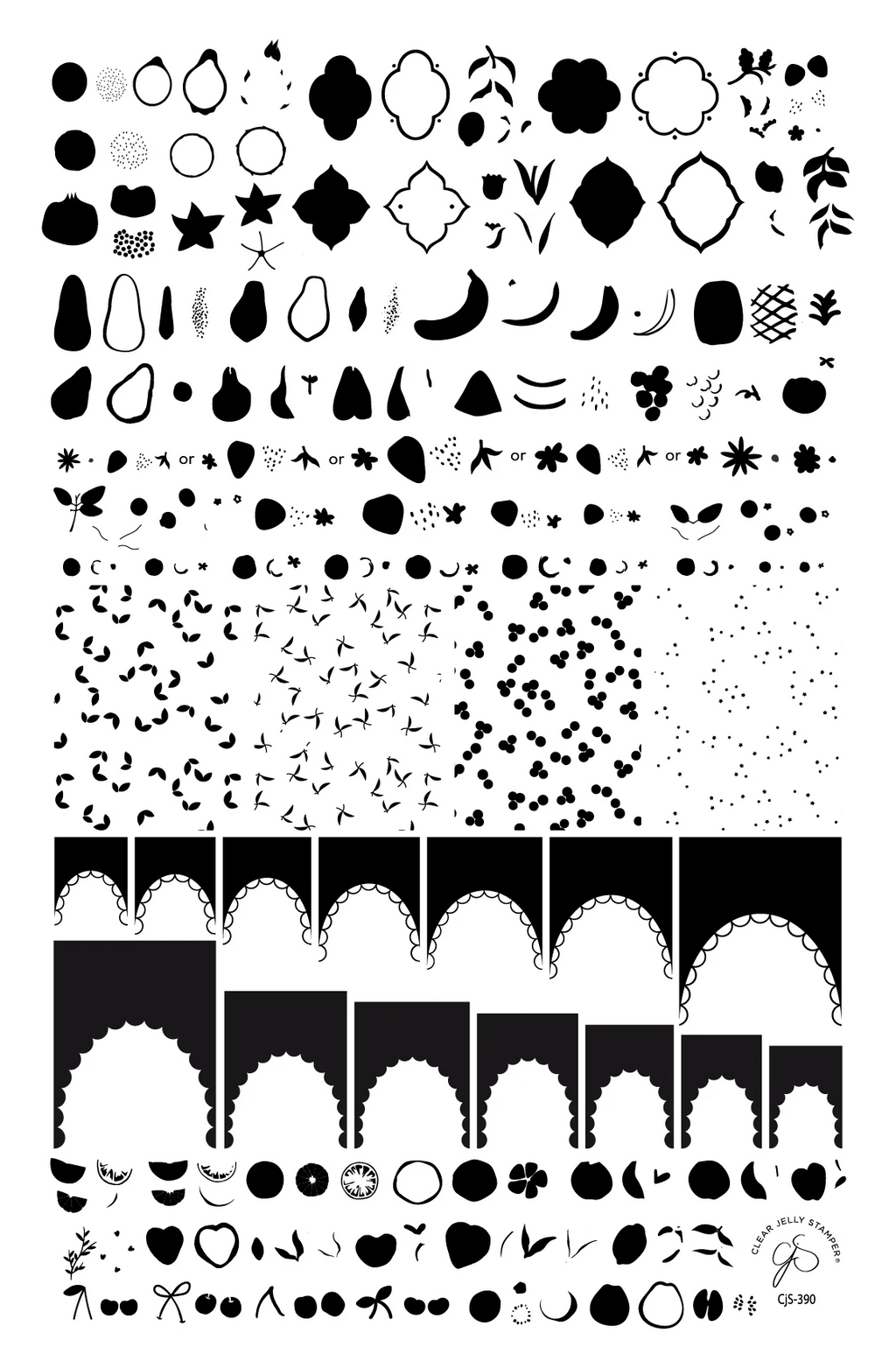 Frilly Fruit (CjS-390) - Clear Jelly Stamping Plate