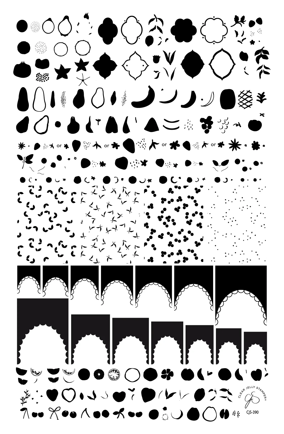 Frilly Fruit (CjS-390) - Clear Jelly Stamping Plate