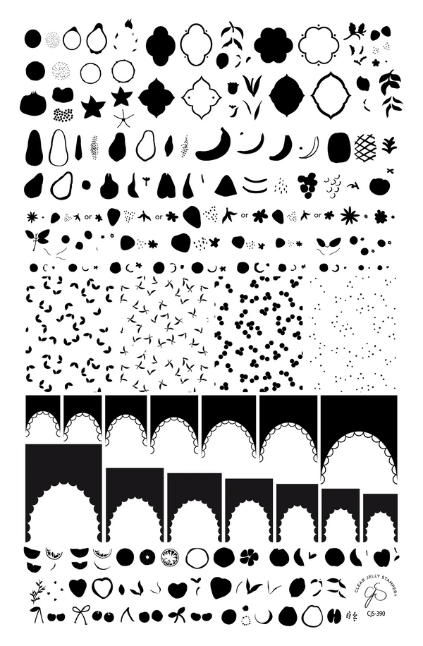 Frilly Fruit (CjS-390) - Clear Jelly Stamping Plate