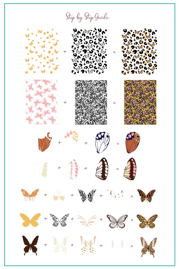 Wild Wings (CjS-392) Etched Nail Art Stamping Plate - Clear Jelly Stamping Plate
