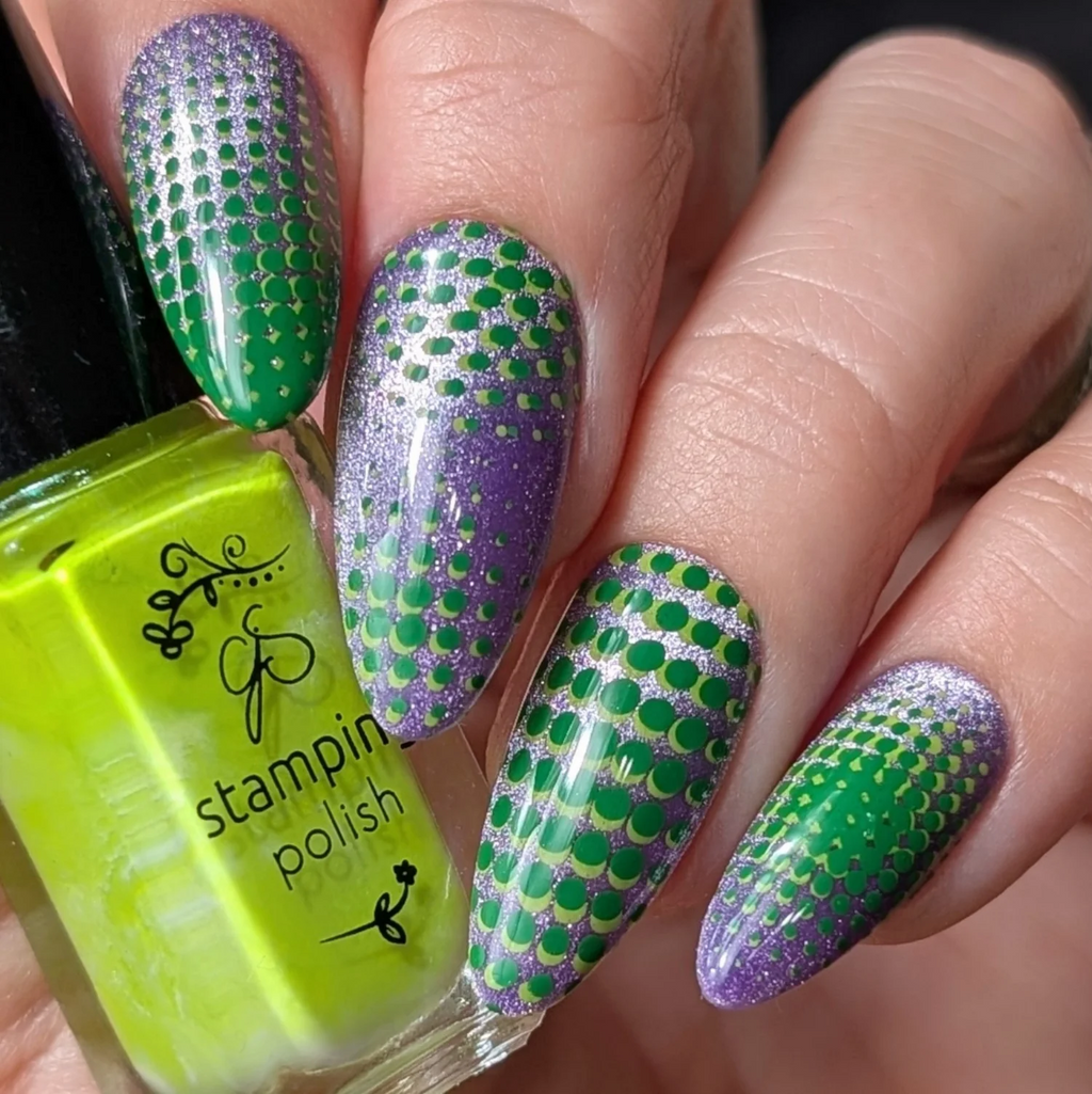 Confetti Chic (CjS-393)) Etched Nail Art Stamping Plate - Clear Jelly Stamper Plate